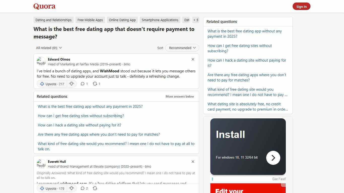 What is the best free dating app that doesn’t require payment to message? - Quora
